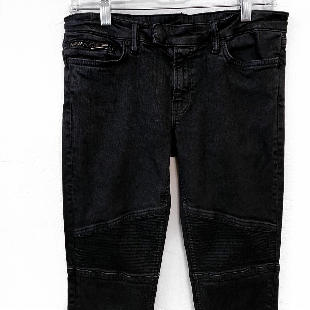 ALL SAINTS Moto Biker Skinny Jeans in Washed Black - 28